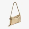 Bolso de hombro Callie con solapa de piel metalizada dorada Bolso de hombro Callie con solapa de piel metalizada dorada