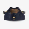 Bolso de hombro Cinch mediano de ante azul marino Bolso de hombro Cinch mediano de ante azul marino