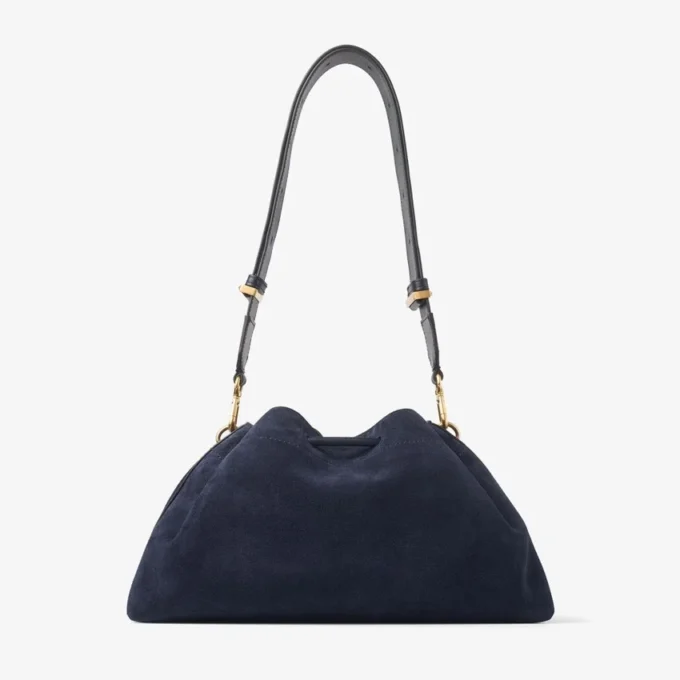 Bolso de hombro Cinch mediano de ante azul marino Bolso de hombro Cinch mediano de ante azul marino