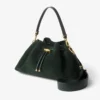 Bolso de hombro Cinch mediano de ante verde británico