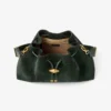 Bolso de hombro Cinch mediano de ante verde británico