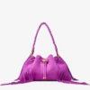 Bolso de hombro Cinch mediano de ante violeta orquídea con flecos Bolso de hombro Cinch mediano de ante violeta orquídea con flecos