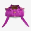 Bolso de hombro Cinch mediano de ante violeta orquídea con flecos Bolso de hombro Cinch mediano de ante violeta orquídea con flecos