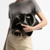 Bolso de hombro Cinch mediano de piel negra Bolso de hombro Cinch mediano de piel negra