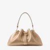Bolso de hombro Cinch mediano en piel con relieve de cocodrilo brillante