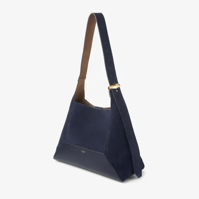 Bolso de hombro Diamond Hobo mediano de ante azul marino Bolso de hombro Diamond Hobo mediano de ante azul marino