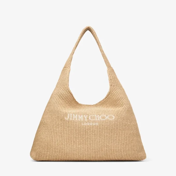 Bolso de hombro grande Beach Diamond Hobo de rafia natural Bolso de hombro grande Beach Diamond Hobo de rafia natural