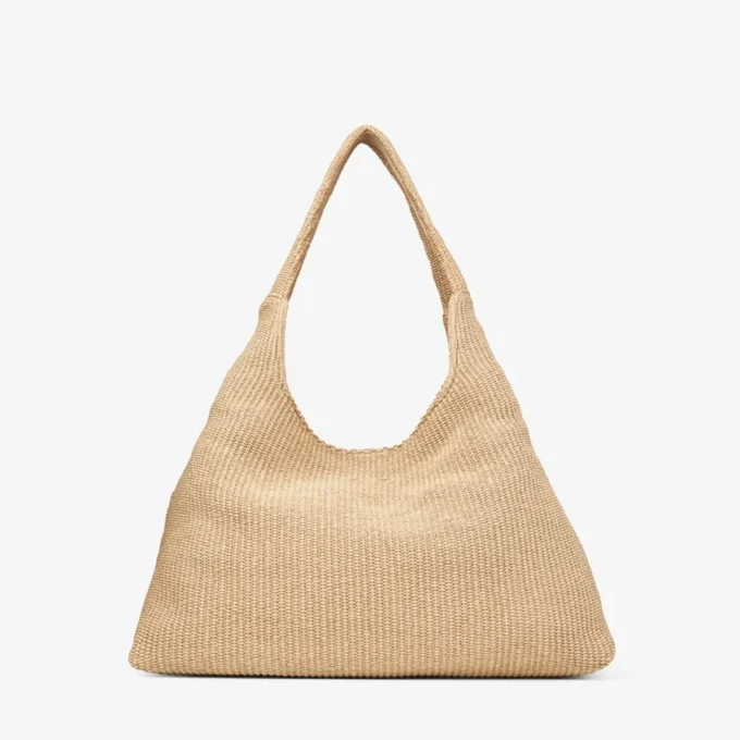 Bolso de hombro grande Beach Diamond Hobo de rafia natural Bolso de hombro grande Beach Diamond Hobo de rafia natural