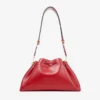 Bolso de hombro mediano Cinch de piel rojo rubí Bolso de hombro mediano Cinch de piel rojo rubí