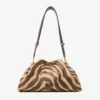 Bolso de hombro mediano Cinch de potro con estampado de cebra natural Bolso de hombro mediano Cinch de potro con estampado de cebra natural