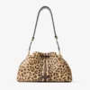 Bolso de hombro mediano Cinch de potro con estampado de leopardo natural Bolso de hombro mediano Cinch de potro con estampado de leopardo natural