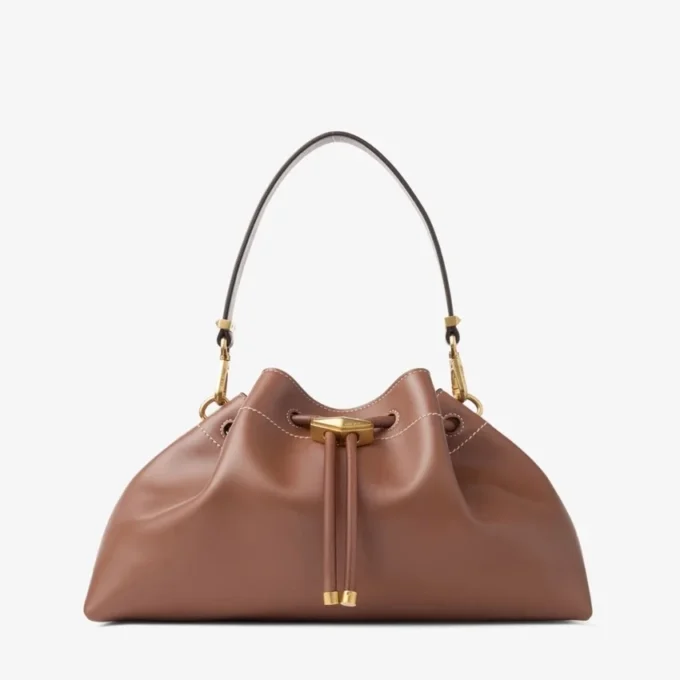 Bolso de hombro mediano de piel color tostado Cinch Bolso de hombro mediano de piel color tostado Cinch