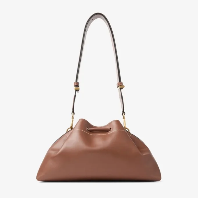 Bolso de hombro mediano de piel color tostado Cinch Bolso de hombro mediano de piel color tostado Cinch