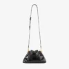 Bolso de hombro pequeño Cinch de piel Biker negra suave y brillante