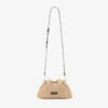 Bolso de hombro pequeño Cinch de rafia de ganchillo en color natural y chocolate con correa trenzada Bolso de hombro pequeño Cinch de rafia de ganchillo en color natural y chocolate con correa trenzada