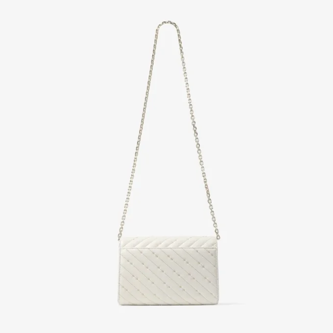 Bolso de mano Avenue Curve Clutch de piel napa acolchada color latte Bolso de mano Avenue Curve Clutch de piel napa acolchada color latte