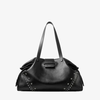Bolso de mano Bar Holdall grande negro de piel de becerro de grano suave con estrellas texturizadas