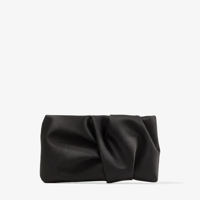 Bolso de mano Bonny de satén negro Bolso de mano Bonny de satén negro