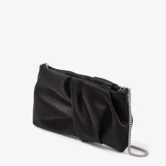 Bolso de mano Bonny de satén negro