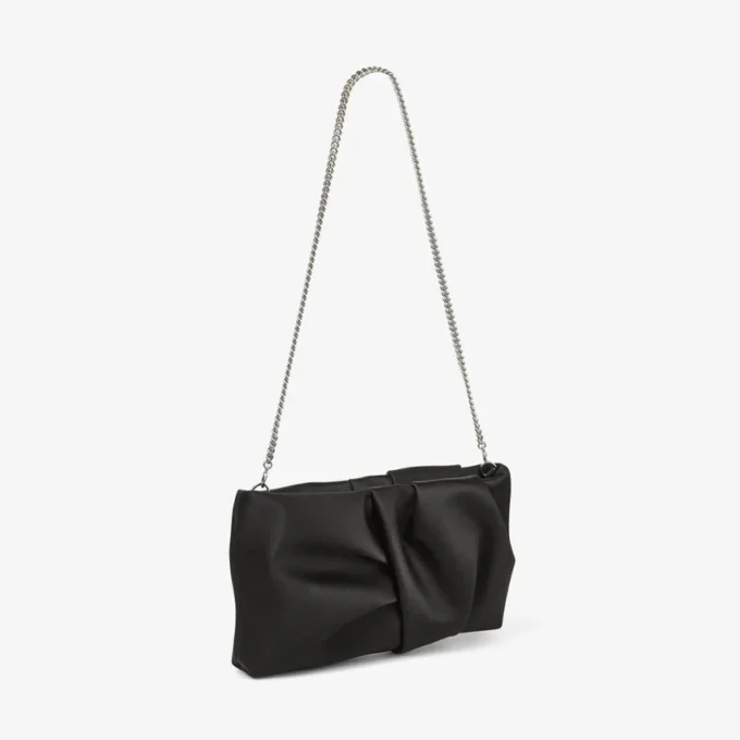 Bolso de mano Bonny de satén negro Bolso de mano Bonny de satén negro