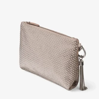 Bolso de mano Callie de ante rosa ballet con motivo de diamantes y cristales Hotfix
