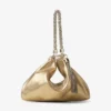 Bolso de mano Callie de piel metalizada dorada con correa de cadena Bolso de mano Callie de piel metalizada dorada con correa de cadena