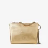 Bolso de mano Callie de piel metalizada dorada con correa de cadena Bolso de mano Callie de piel metalizada dorada con correa de cadena