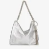 Bolso de mano Callie de piel metalizada plateada Bolso de mano Callie de piel metalizada plateada