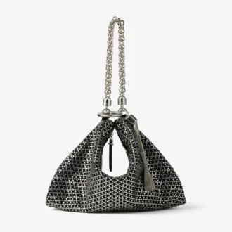 Bolso de mano Callie en ante con motivo de diamantes y cristales Hotfix en negro