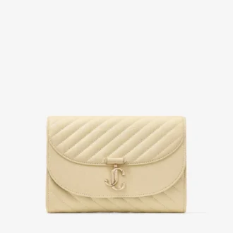 Bolso de mano Curve Bolso de mano de cuero Biker acolchado en color Buttermilk