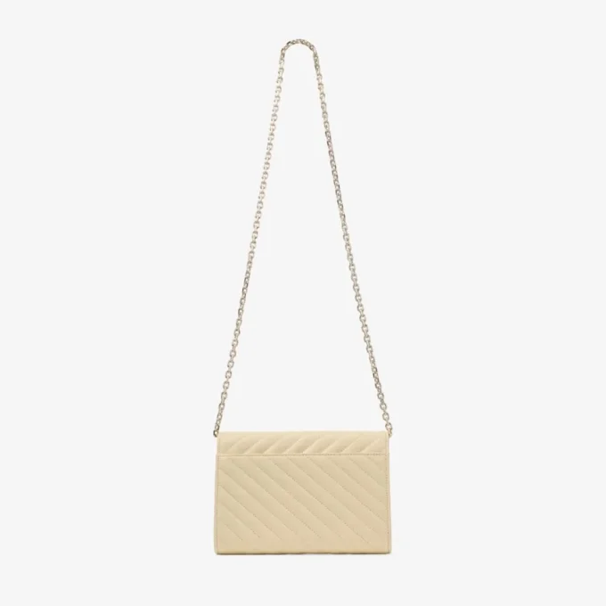 Bolso de mano Curve Bolso de mano de cuero Biker acolchado en color Buttermilk