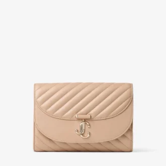 Bolso de mano Curve Bolso de mano de piel Biker acolchada Chai