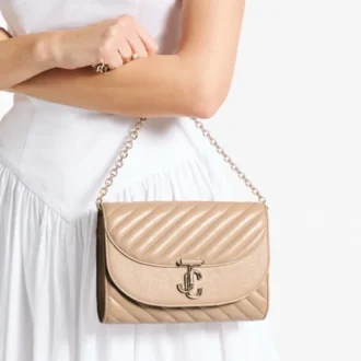 Bolso de mano Curve Bolso de mano de piel Biker acolchada Chai