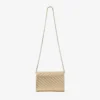 Bolso de mano Curve: bolso de mano de piel metalizada acolchada en dorado brillante con cadena Bolso de mano Curve: bolso de mano de piel metalizada acolchada en dorado brillante con cadena