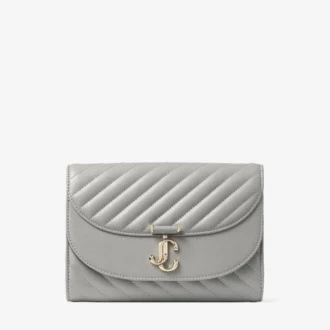 Bolso de mano Curve de piel Biker acolchada en color paloma
