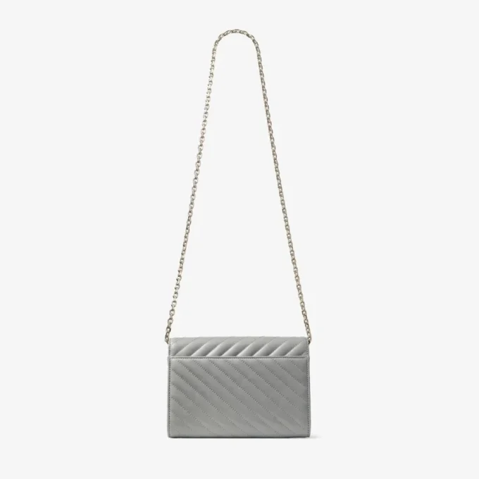 Bolso de mano Curve de piel Biker acolchada en color paloma