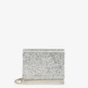 Bolso de mano de acrílico con purpurina gruesa en color champán