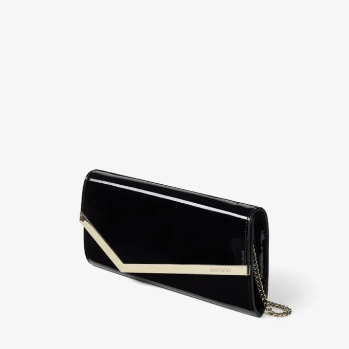 Bolso de mano Emmie de charol negro Bolso de mano Emmie de charol negro