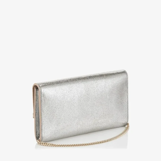 Bolso de mano Emmie de piel con purpurina color champán Bolso de mano Emmie de piel con purpurina color champán