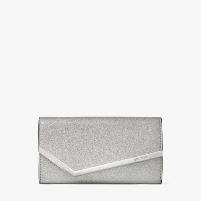 Bolso de mano Emmie de piel con purpurina fina plateada Bolso de mano Emmie de piel con purpurina fina plateada