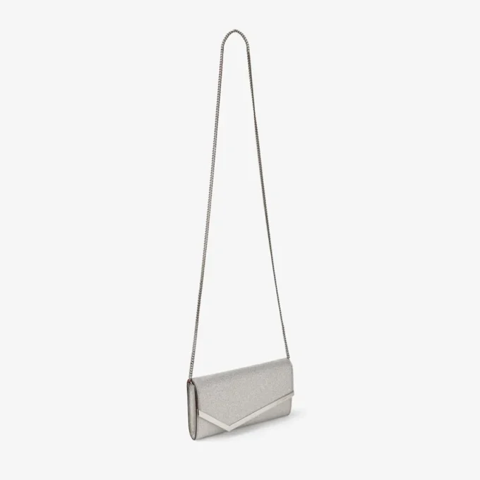 Bolso de mano Emmie de piel con purpurina fina plateada Bolso de mano Emmie de piel con purpurina fina plateada