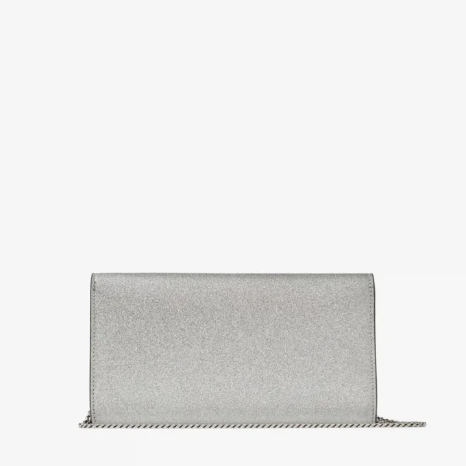 Bolso de mano Emmie de piel con purpurina fina plateada Bolso de mano Emmie de piel con purpurina fina plateada