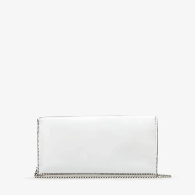 Bolso de mano Emmie de tela plateada espejada