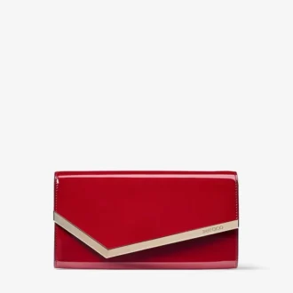 Bolso de mano Emmie en charol rojo rubí