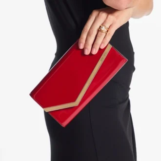 Bolso de mano Emmie en charol rojo rubí