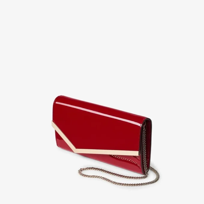 Bolso de mano Emmie en charol rojo rubí Bolso de mano Emmie en charol rojo rubí