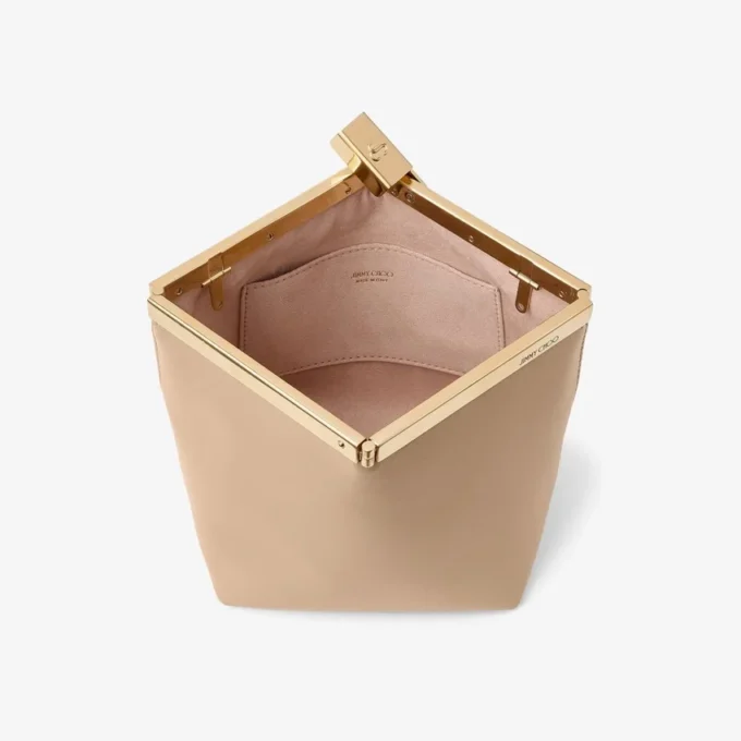 Bolso de mano Ganache de piel napa color chai Bolso de mano Ganache de piel napa color chai
