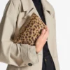 Bolso de mano Ganache de potro con estampado de leopardo natural