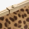 Bolso de mano Ganache de potro con estampado de leopardo natural