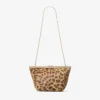 Bolso de mano Ganache de potro con estampado de leopardo natural